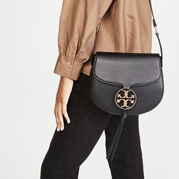 NWT $348 TORY BURCH MILLER SMALL LEATHER SADDLEBAG - Picture 5 of 14